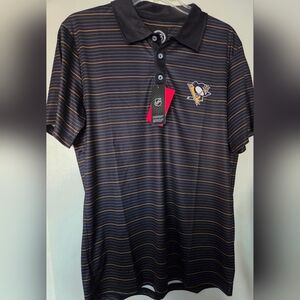 NHL Pittsburgh Penguins Striped Polo Shirt